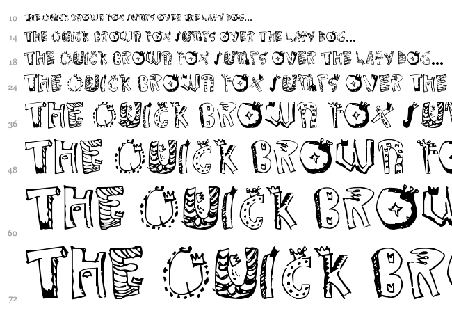 Crown Doodle font waterfall